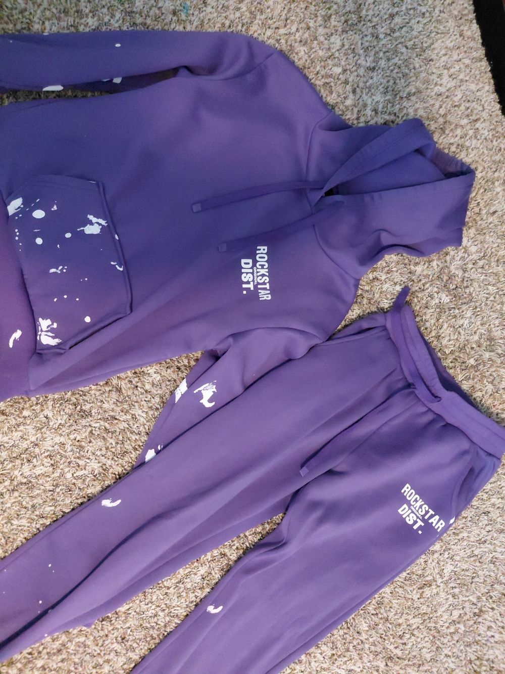 Kids Rockstar Dist. Purple Joggers - Cozy Sweatpants for Everyday Wear